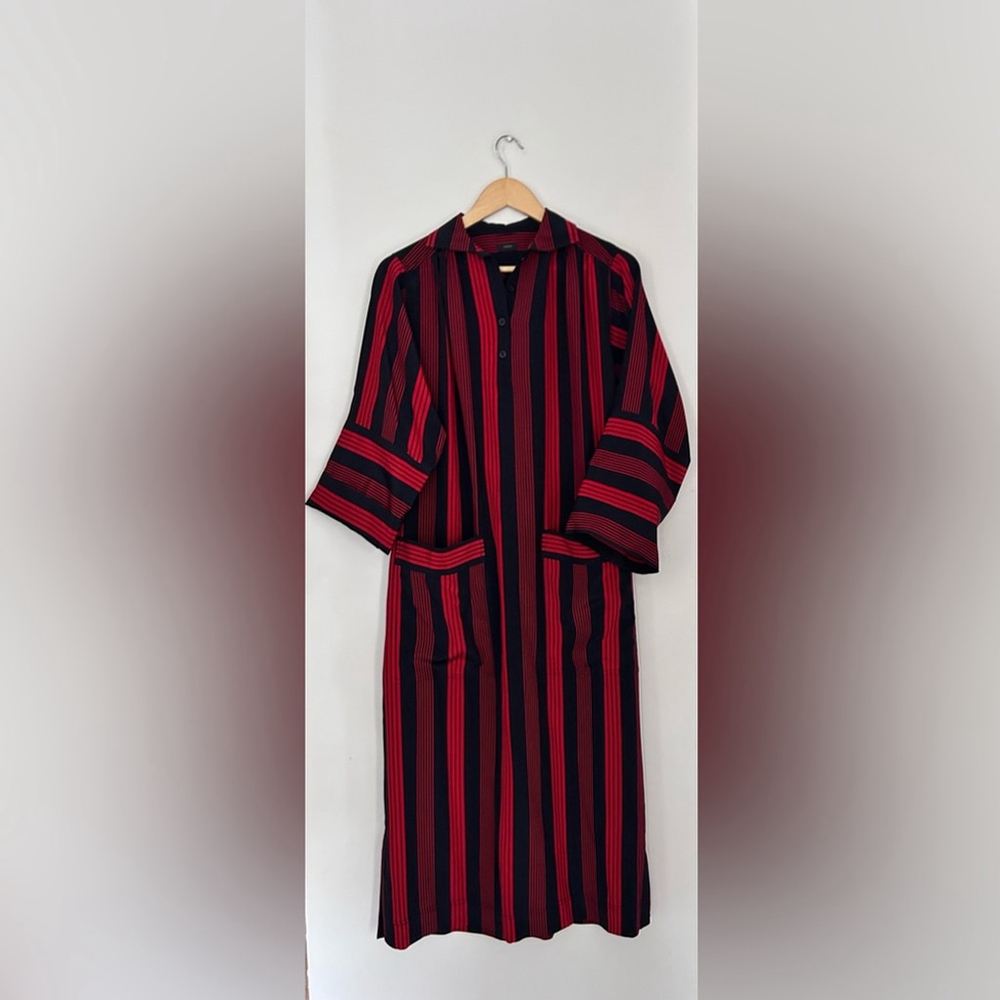 Joseph silk Vertical Striped Shirtdress midi dress red navy royal princess - Picture 10 of 11
